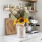 Spring Tabletop Decor – Artificial Sunflower Arrangement with Metal Milk Can Vase, Silk Sunflower & Daisy Faux Flower Centerpiece for Kitchen Table, Bathroom, Coffee Table & Farmhouse Home Décor (Yellow)